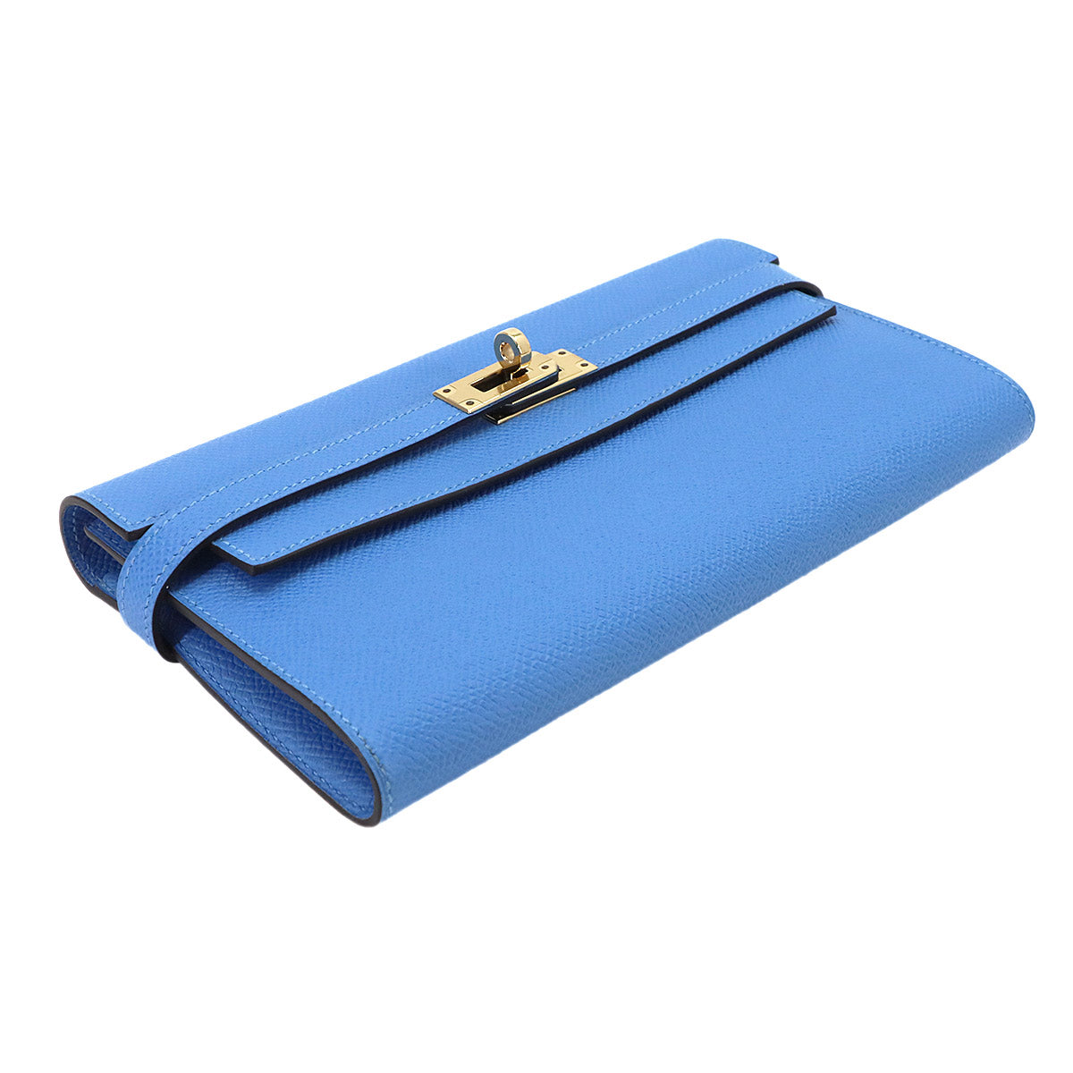 Kelly Wallet Veau Epsom Leather Bleu Paradis Purse