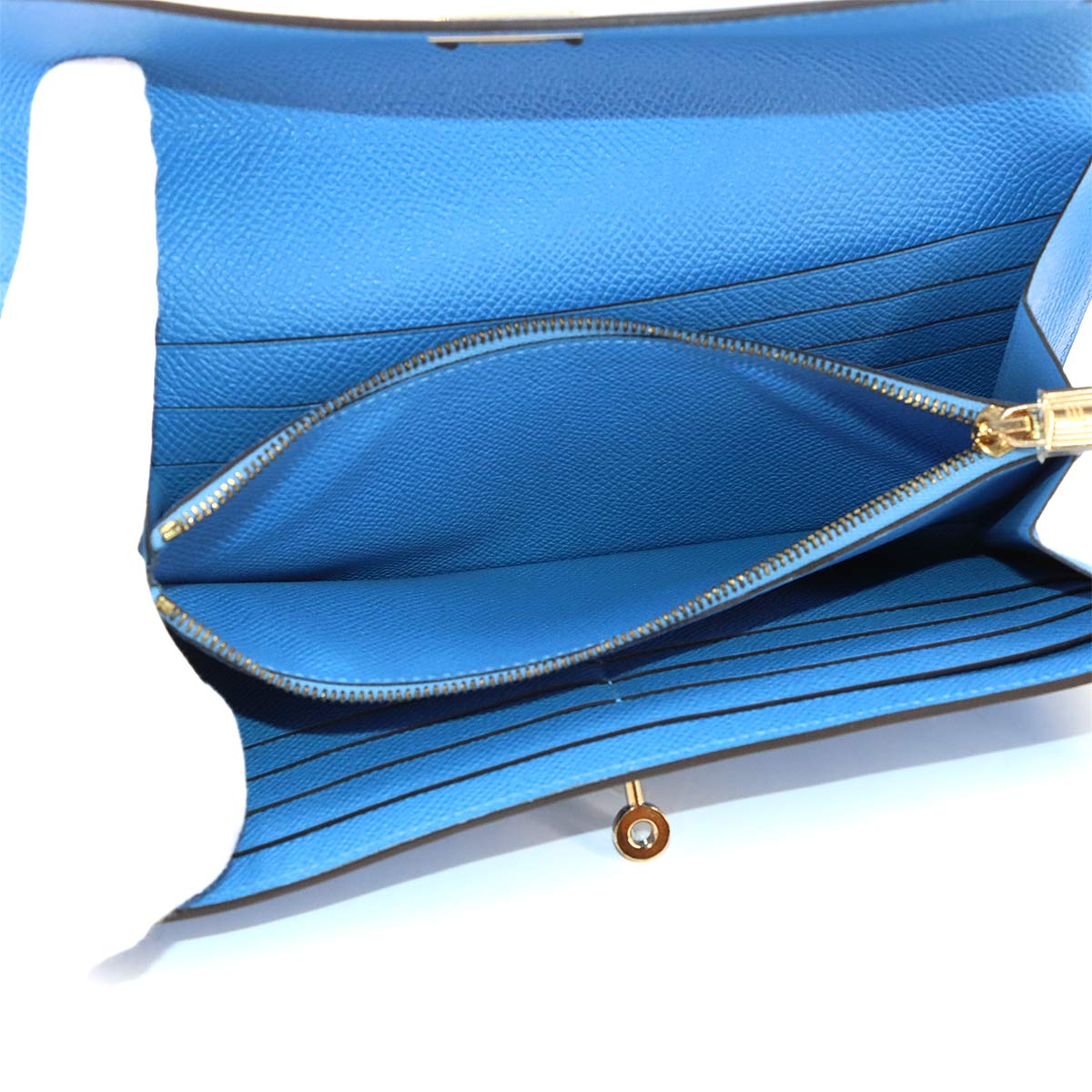 Kelly Wallet Veau Epsom Leather Bleu Paradis Purse