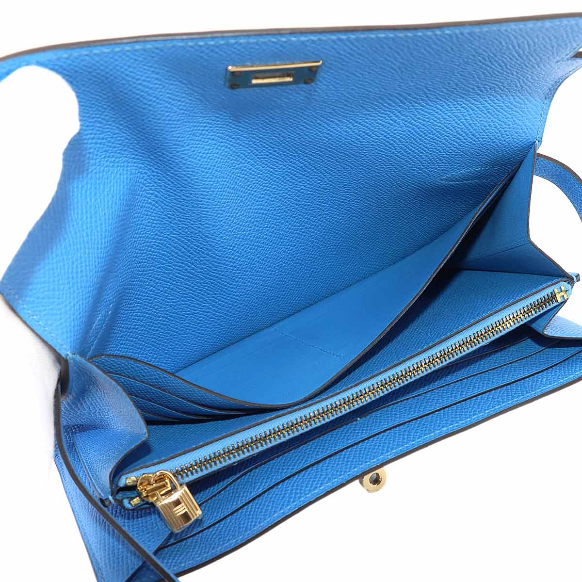 Kelly Wallet Veau Epsom Leather Bleu Paradis Purse