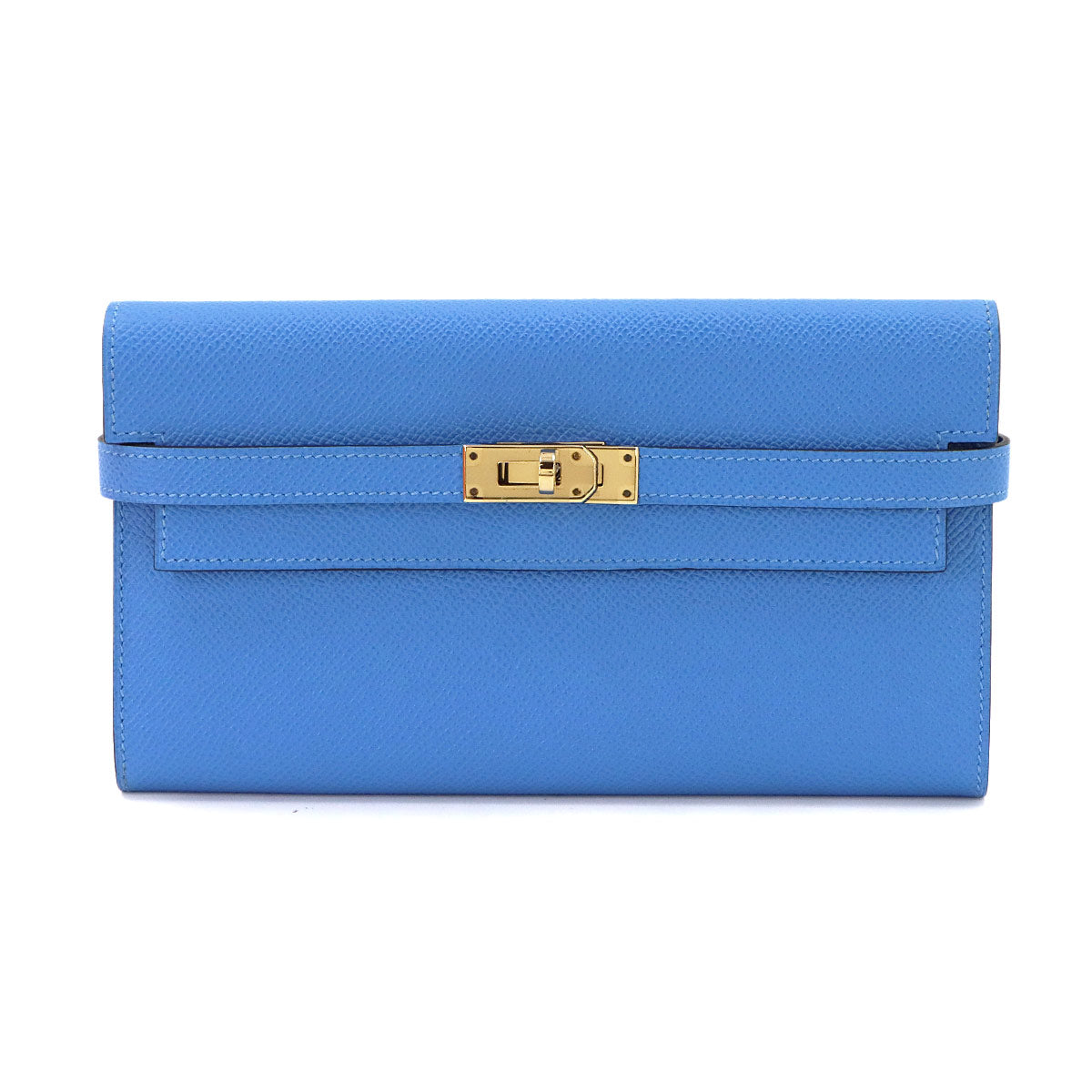 Kelly Wallet Veau Epsom Leather Bleu Paradis Purse