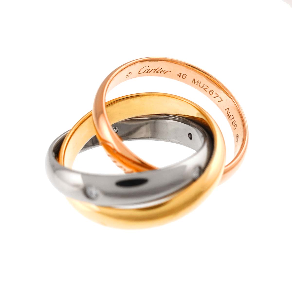 Trinity Diamond 5P Ring 18K YG WG PG 750 Size46 37.5-4(US)