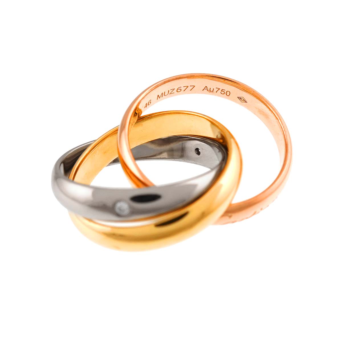 Trinity Diamond 5P Ring 18K YG WG PG 750 Size46 37.5-4(US)
