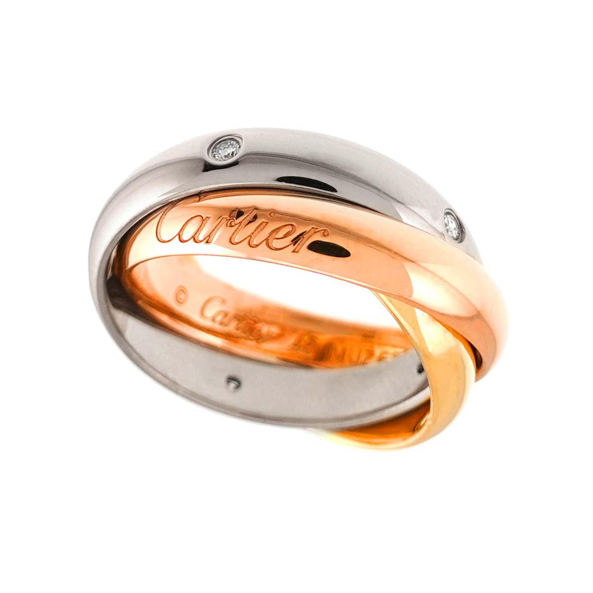 Trinity Diamond 5P Ring 18K YG WG PG 750 Size46 37.5-4(US)