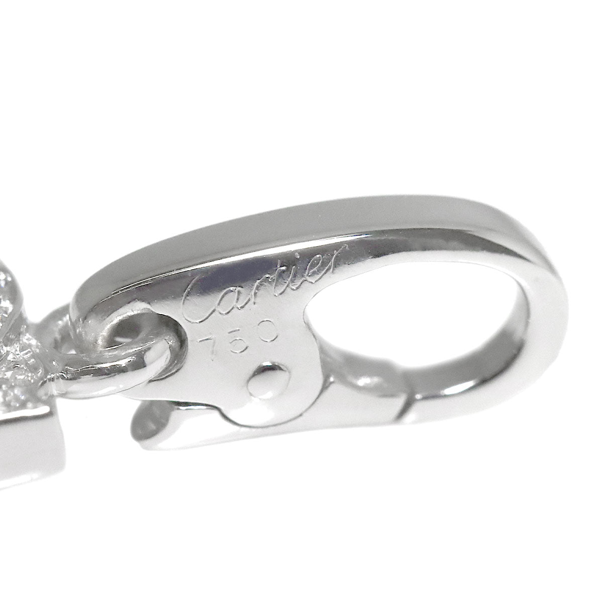2C Diamond Charm Pendant Top 18K White Gold 750