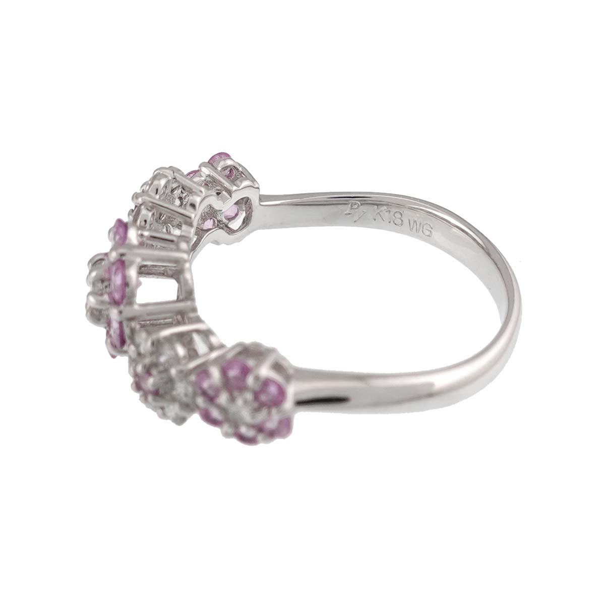 Sapphire 0.67ct Diamond 0.28ct Ring 18K WG Size:6(US)