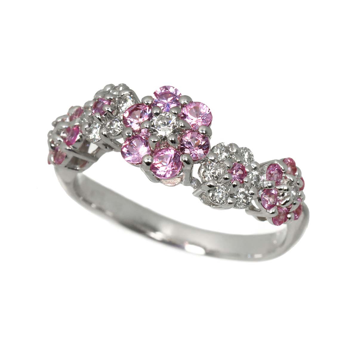 Sapphire 0.67ct Diamond 0.28ct Ring 18K WG Size:6(US)