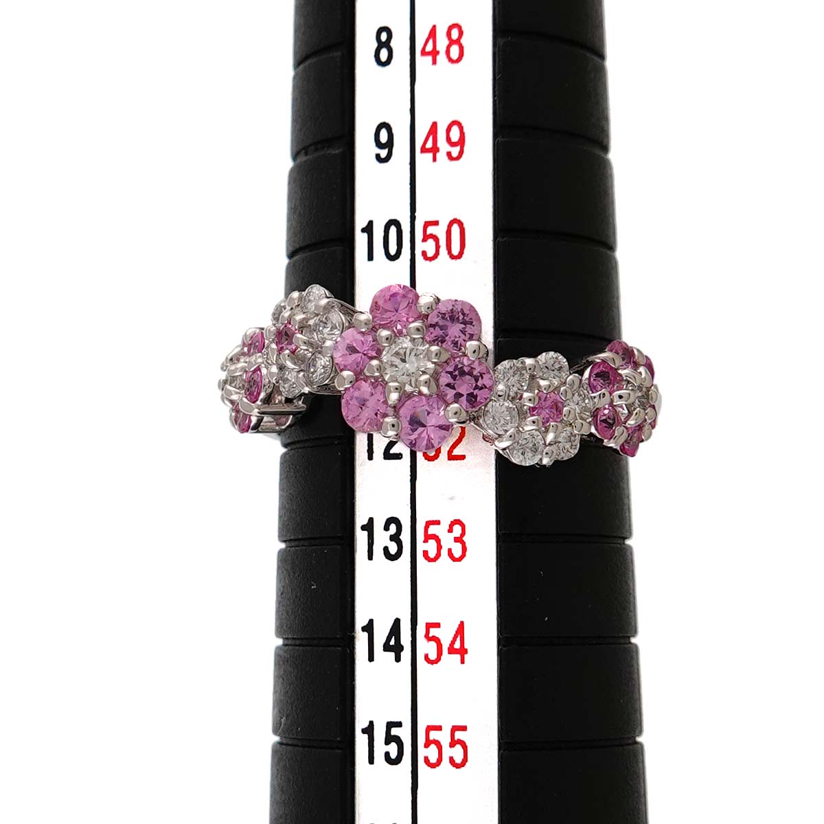 Sapphire 0.67ct Diamond 0.28ct Ring 18K WG Size:6(US)