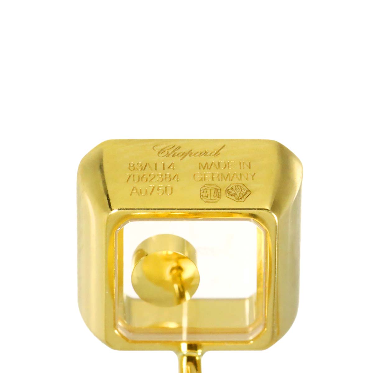 Happy Diamond Square Earrings Pierced 18K YG 750