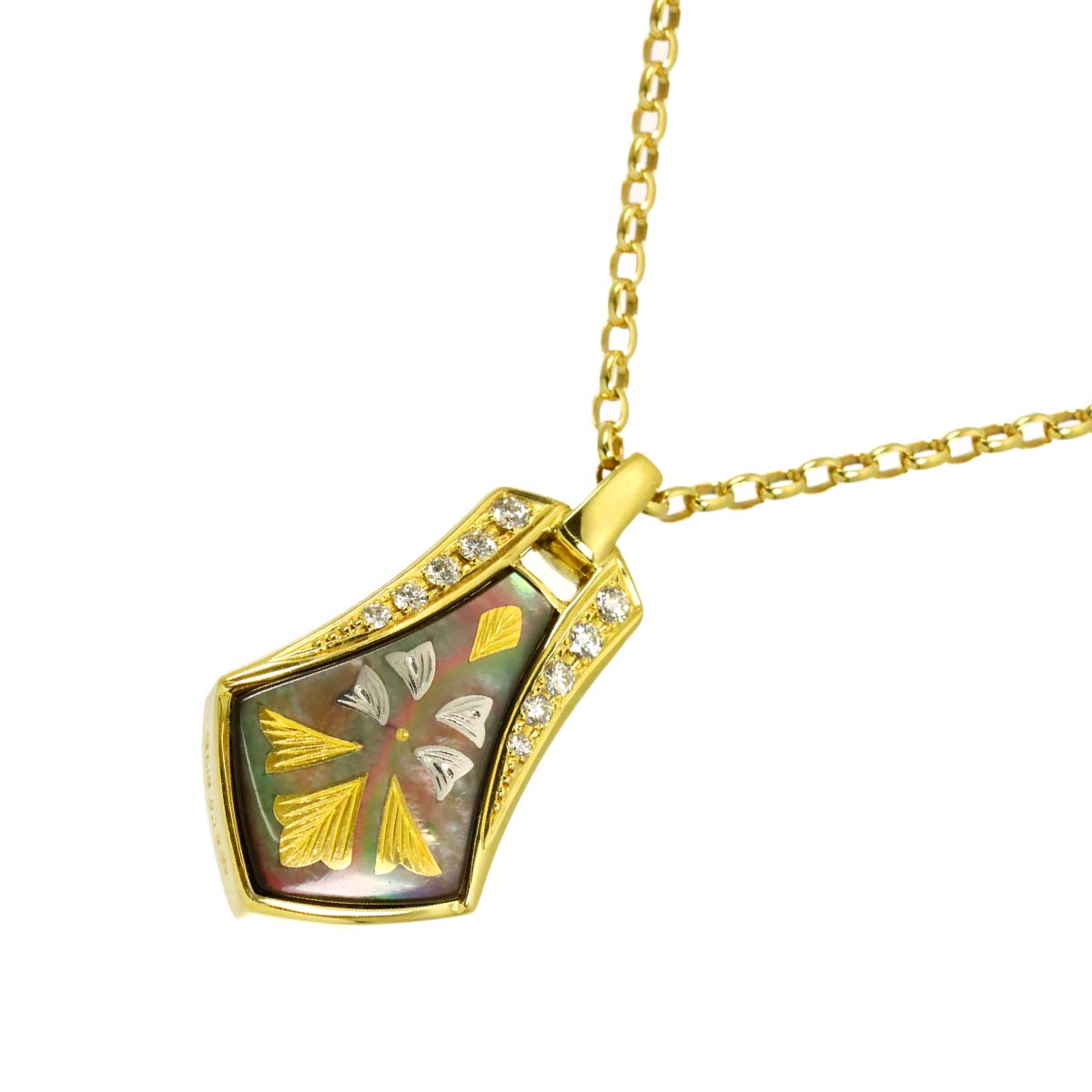 Pique MOP Diamond Necklace 18K YG 750