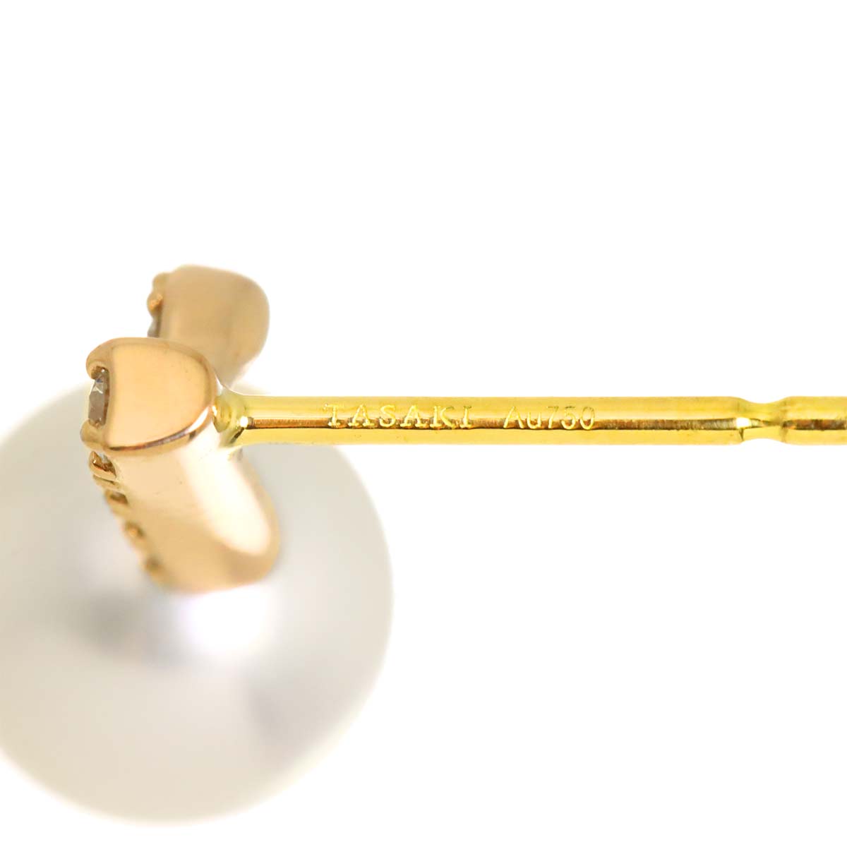Akoya Pearl Diamond 0.07ct/0.07ct Earrings Pierced 18K PG 750