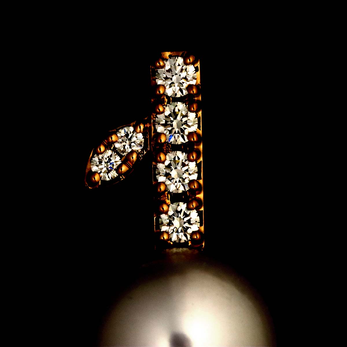 Akoya Pearl Diamond 0.07ct/0.07ct Earrings Pierced 18K PG 750