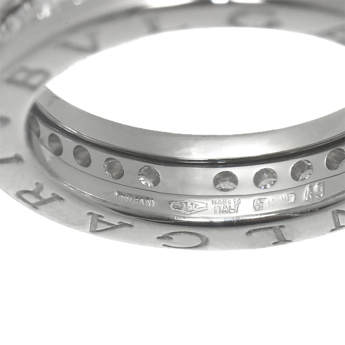 B-zero1 1Band Diamond Ring 18K WG 750 size49 4.5-4.75(US)