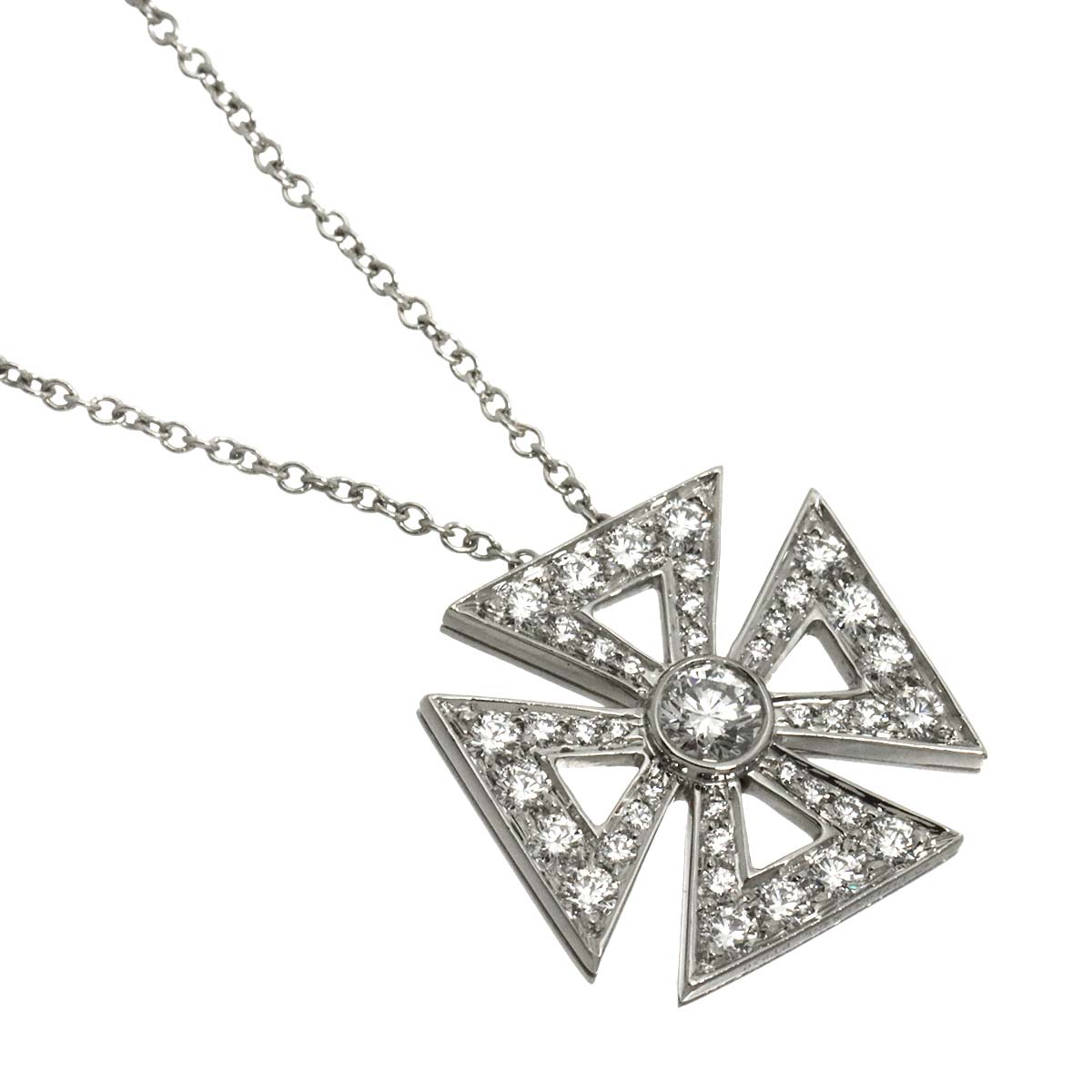 Cross Diamond Necklace Platinum