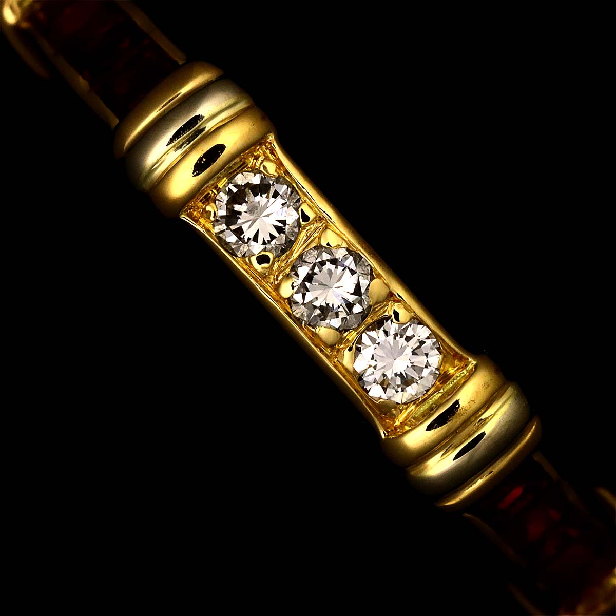 Contessa Diamond Ruby Ring 18K YG WG 750 size53 6-6.25(US)