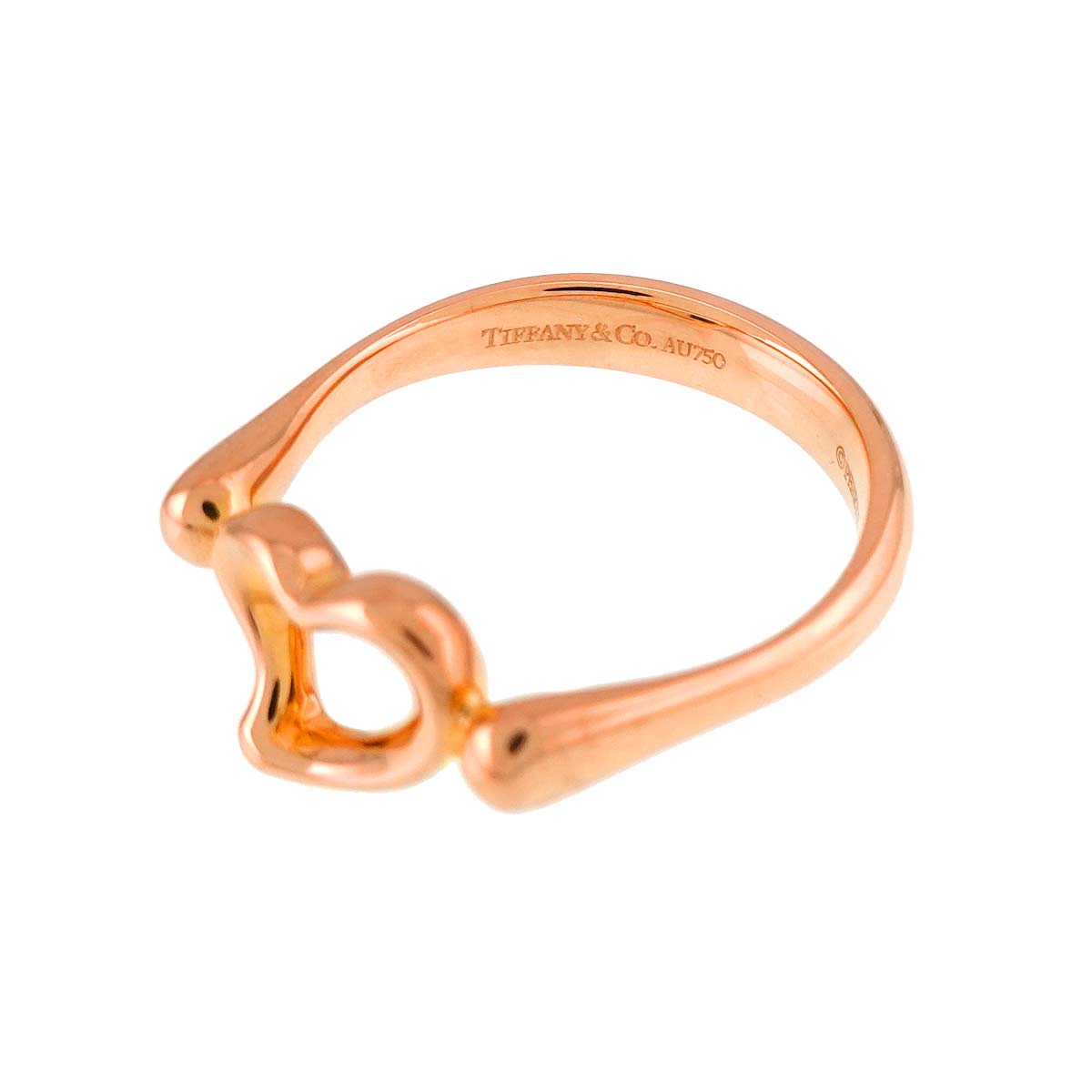 Open Heart Ring 18K Pink Gold 750 size4.5-4.75(US)