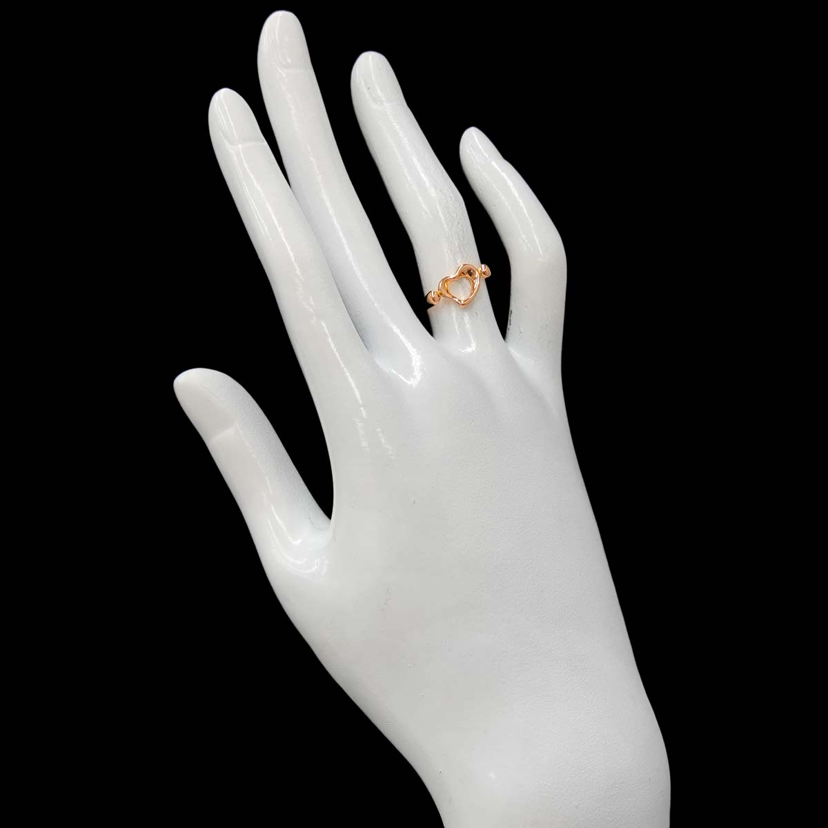 Open Heart Ring 18K Pink Gold 750 size4.5-4.75(US)