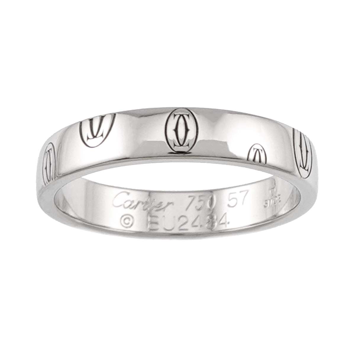 Happy Birthday Ring 18K White Gold 750 Size57 7.5-7.75(US)