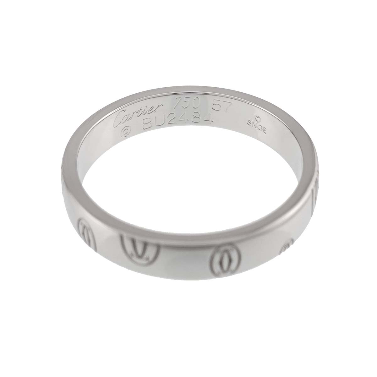 Happy Birthday Ring 18K White Gold 750 Size57 7.5-7.75(US)