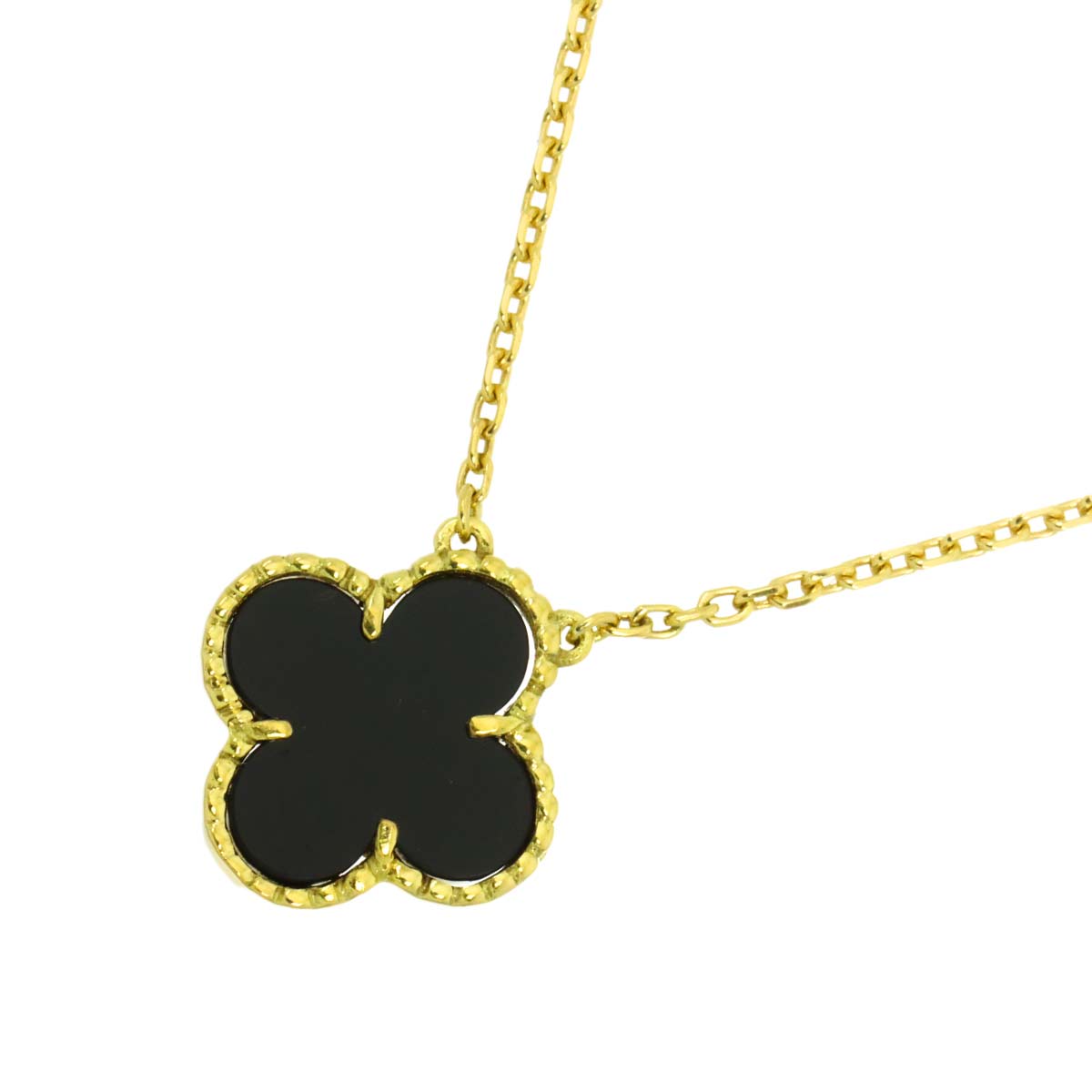 Vintage Alhambra Onyx Necklace 18K YG 750