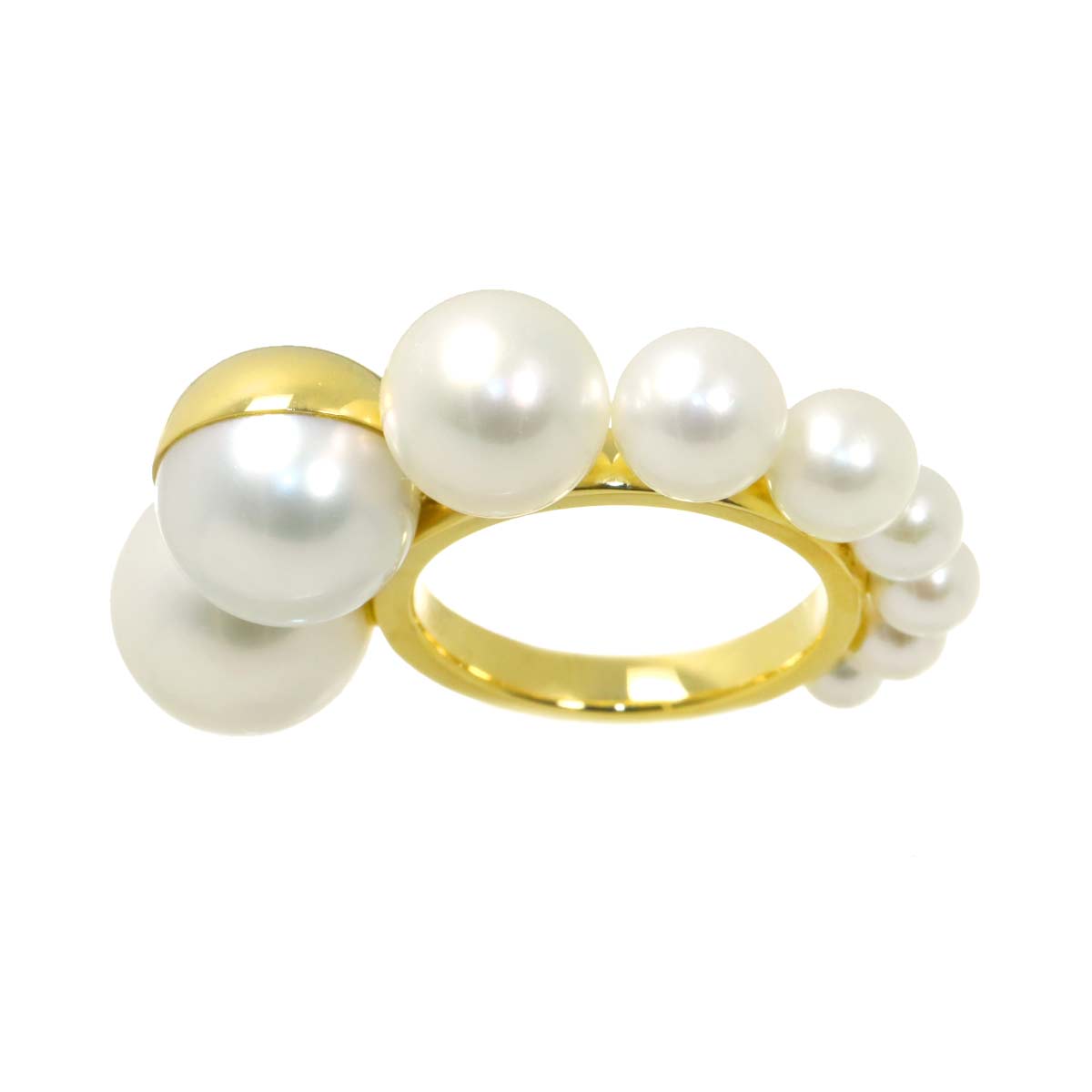 Freshwater pearl Ring 18K YG 750 size6.25-6.5(US)