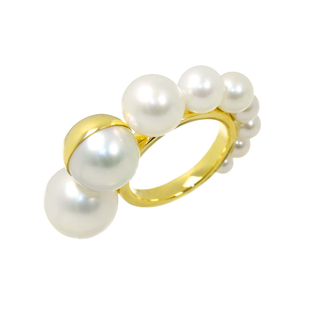Freshwater pearl Ring 18K YG 750 size6.25-6.5(US)