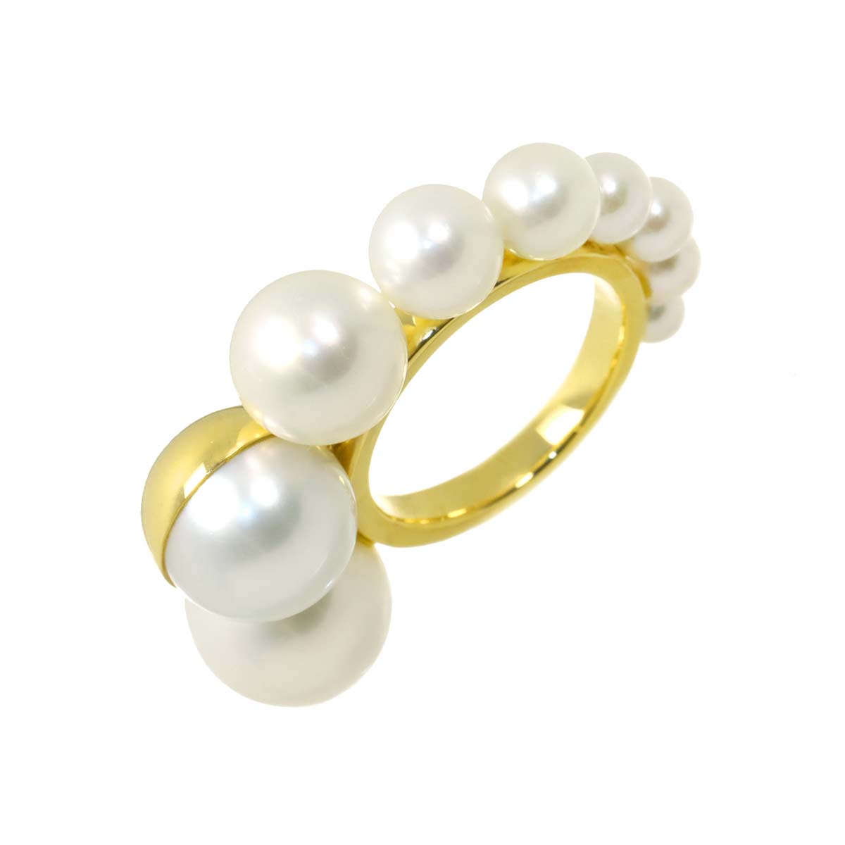 Freshwater pearl Ring 18K YG 750 size6.25-6.5(US)