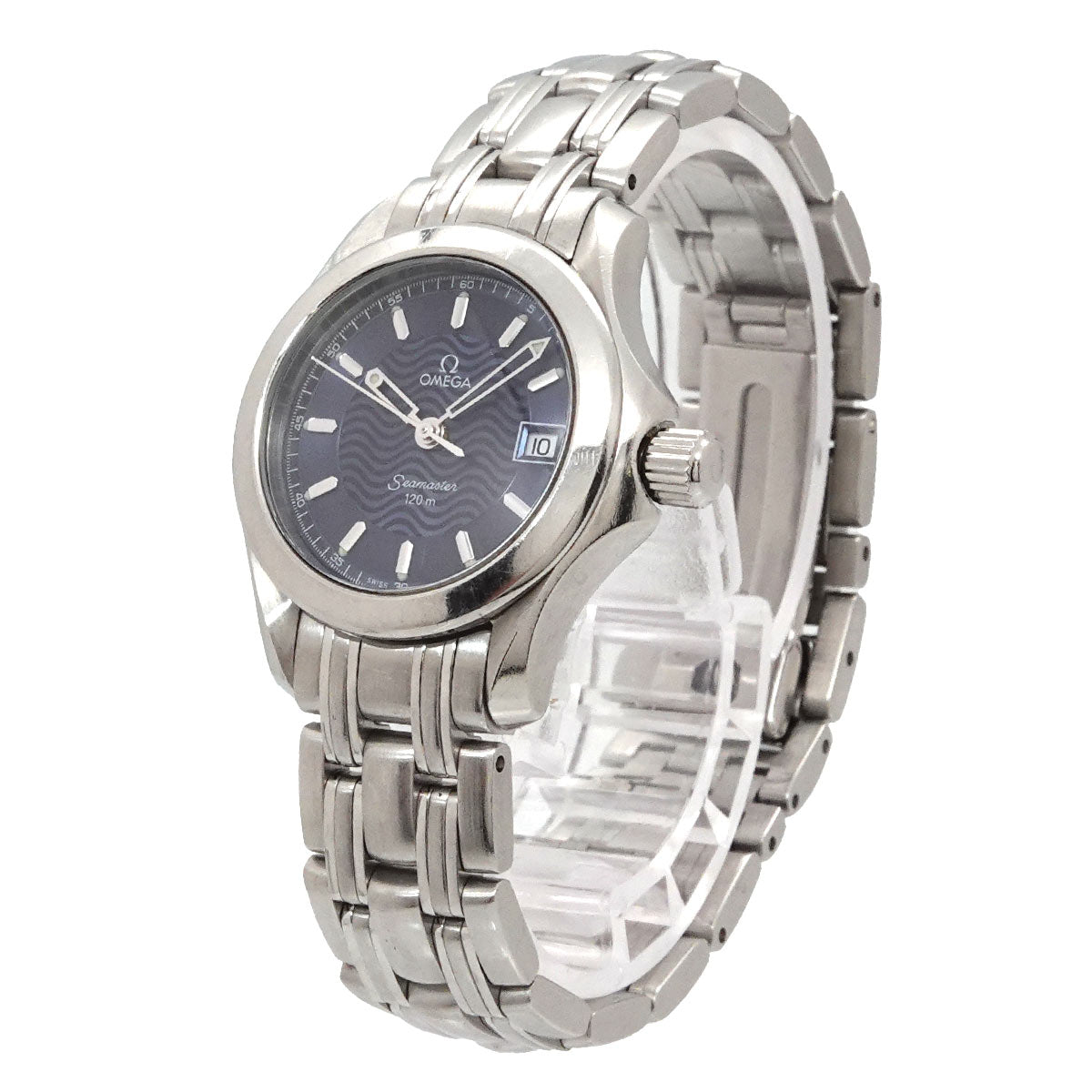 Seamaster 120 2581 81 Date Quartz Blue Dial Ladies Wrist Watch