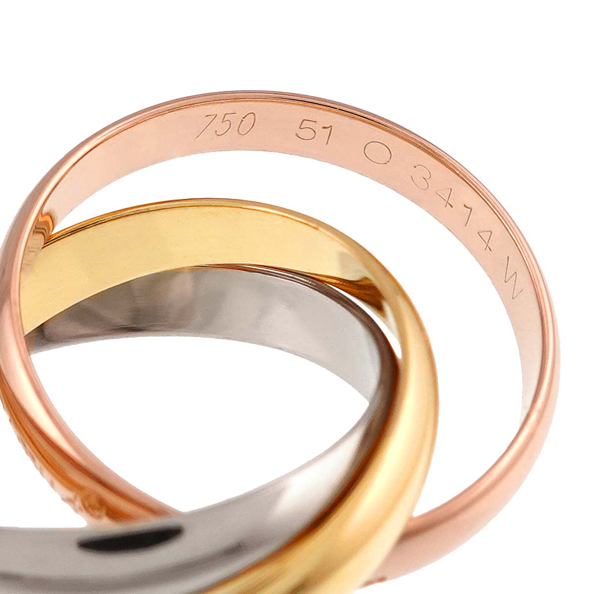 Trinity MM Ring 18K YG WG PG 750 Size51 5.5-5.75(US)