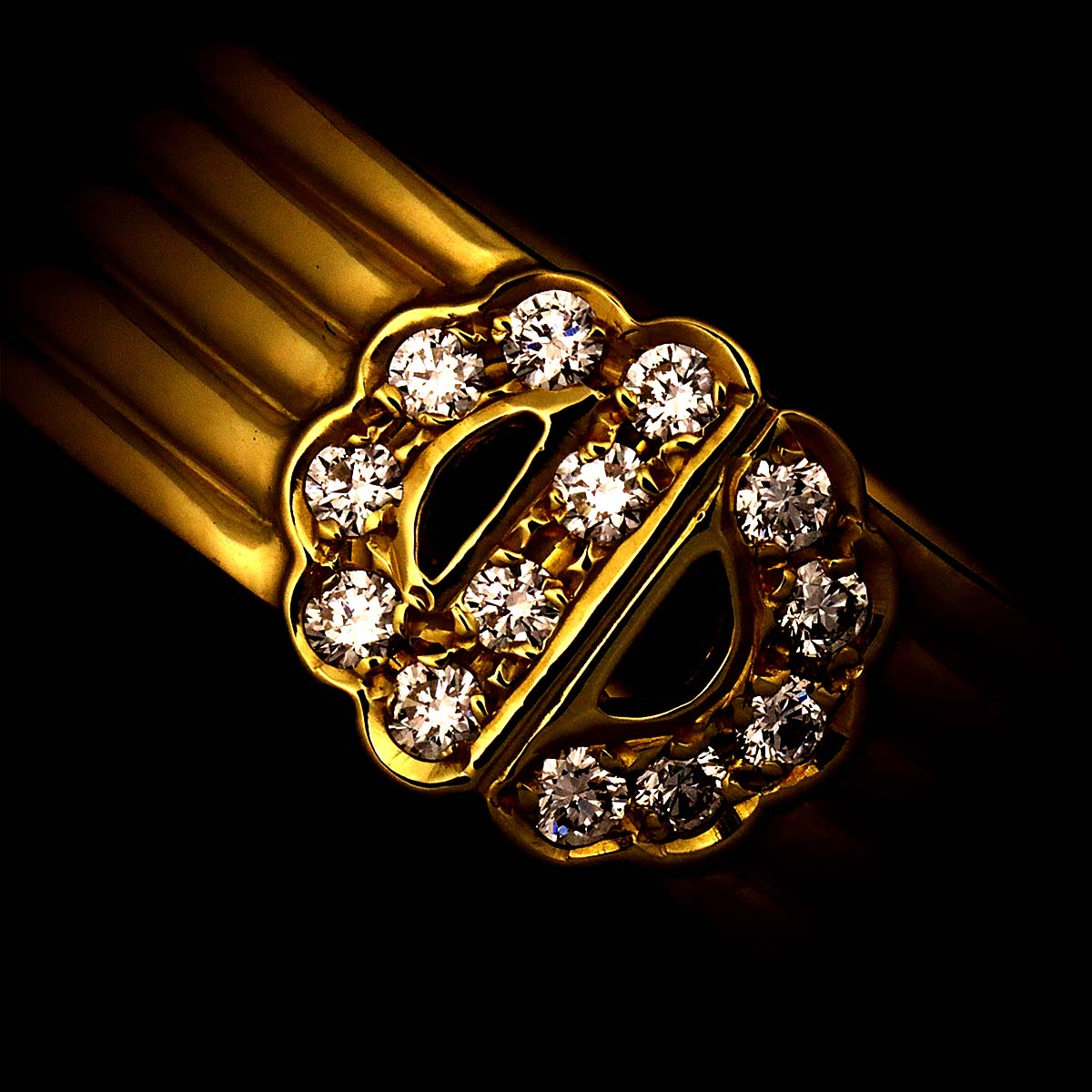 Diamond Ring 18K YG 750 size5.25(US)