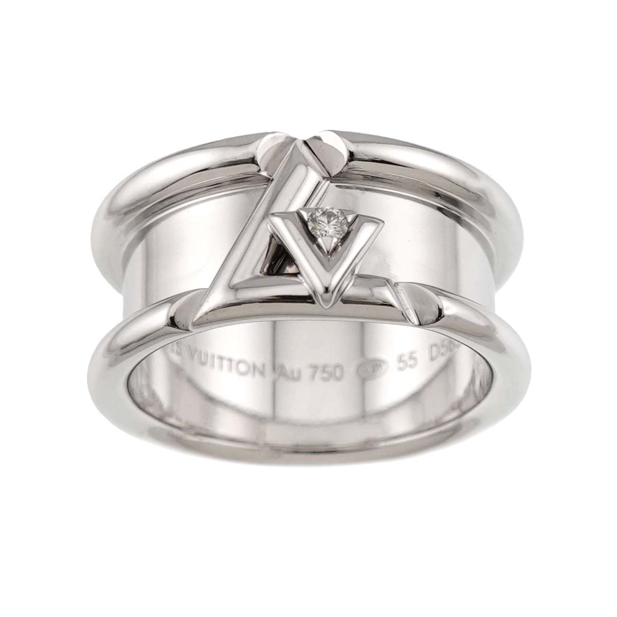 LV Diamond Ring 18K WG 750 size55 6.75-7.25(US)