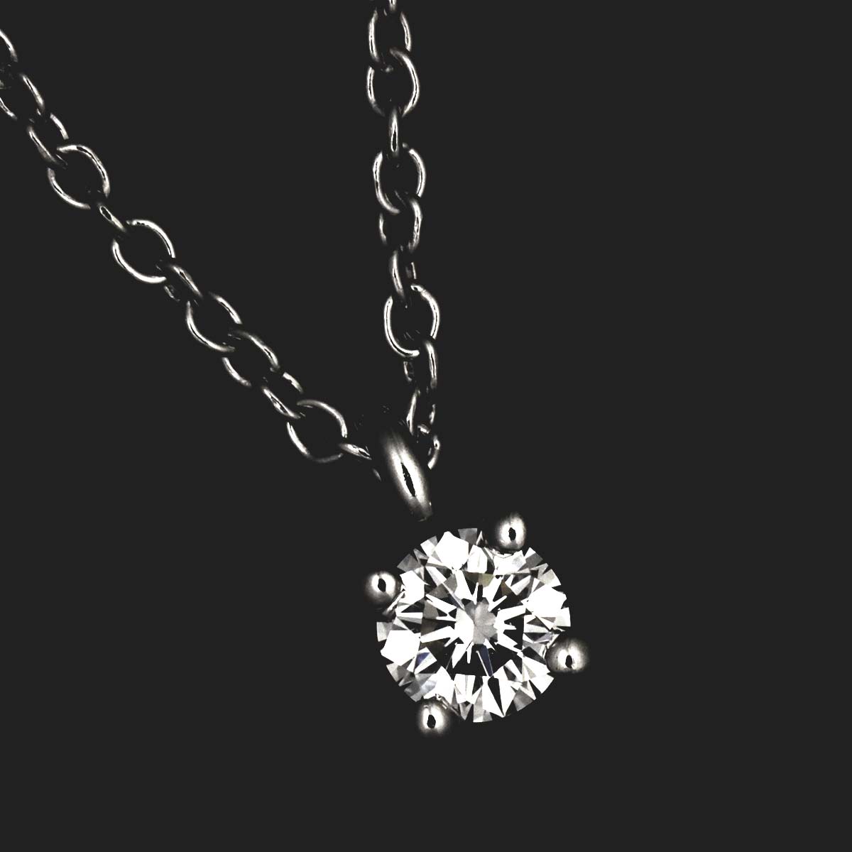 Solitaire Diamond Necklace Platinum