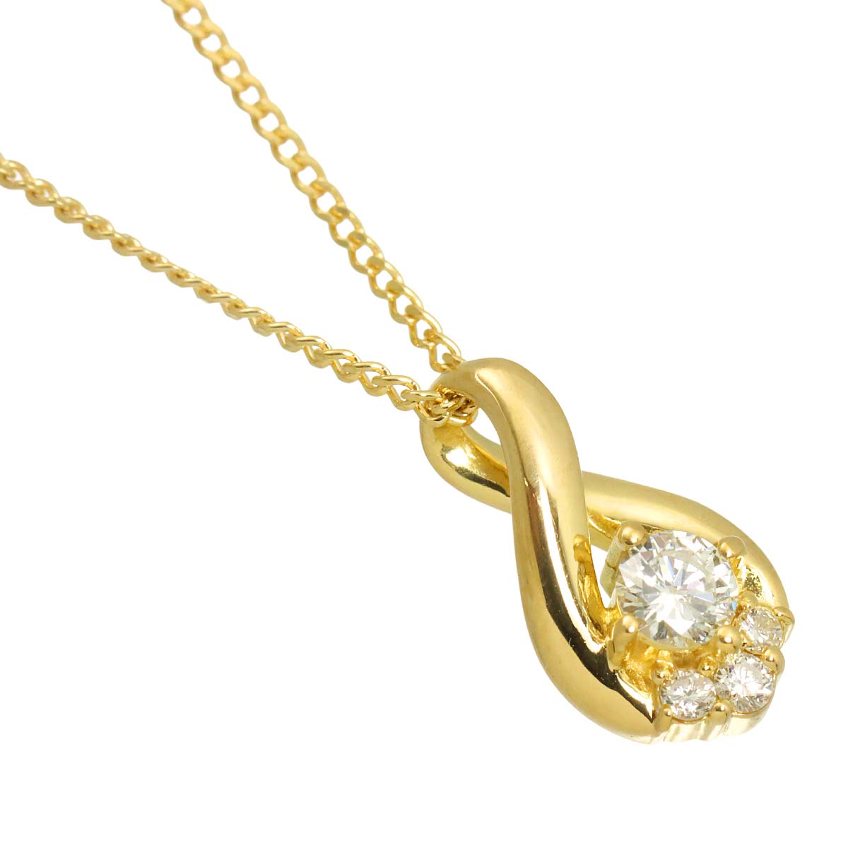 Diamond 0.13ct Necklace 18K Yellow Gold 750