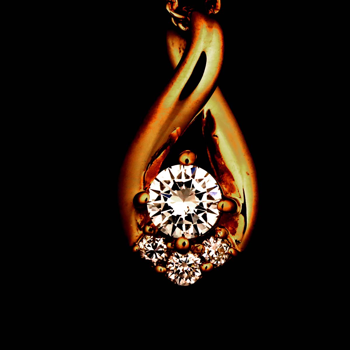 Diamond 0.13ct Necklace 18K Yellow Gold 750