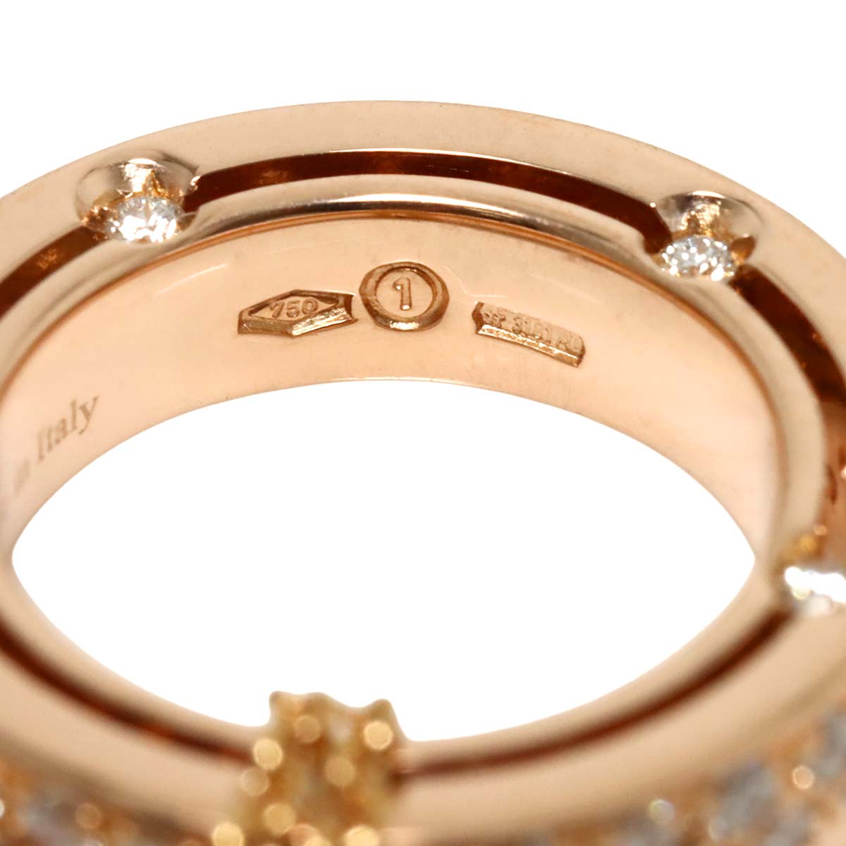 D-SIDE Pave Diamond 10P Necklace 18K Pink Gold 750