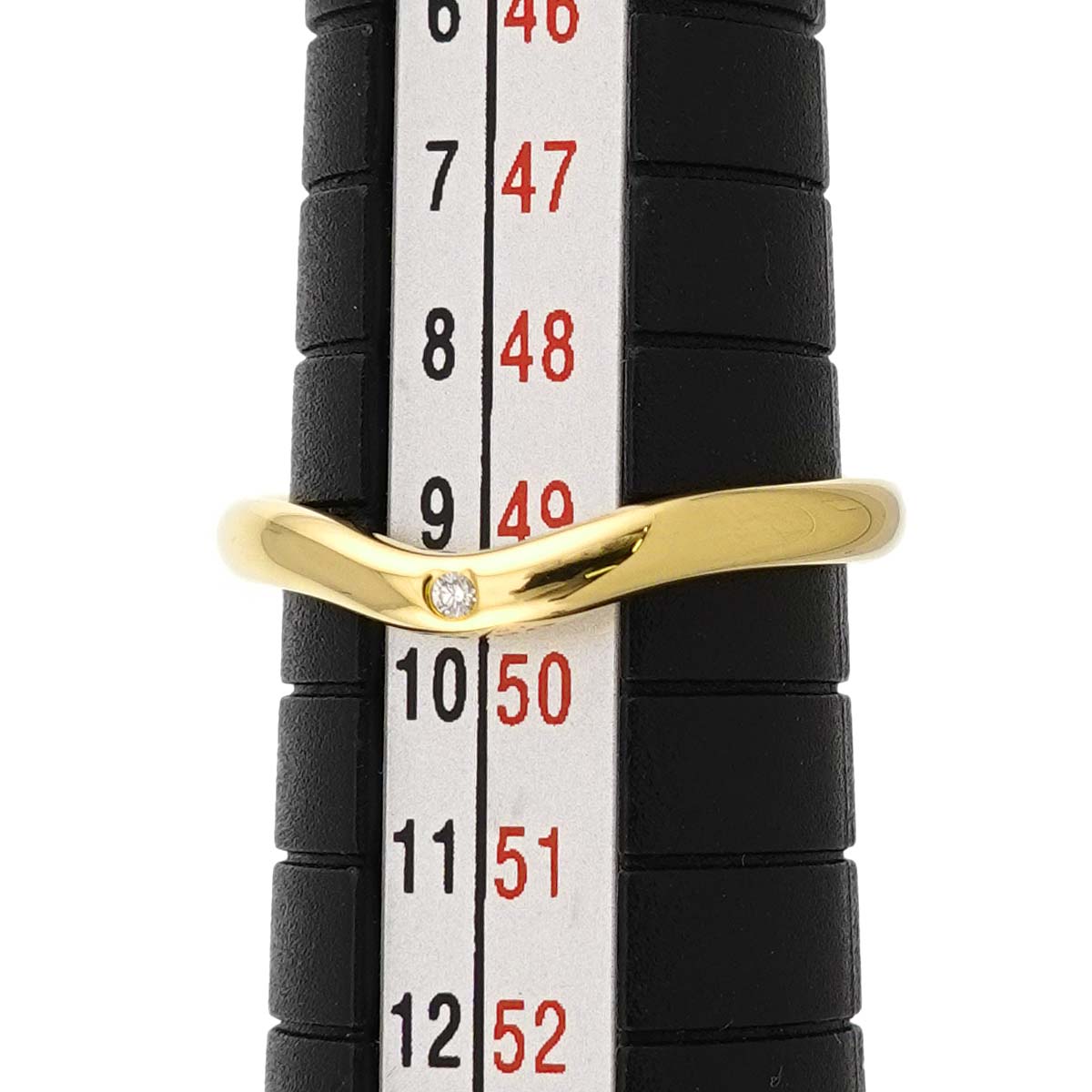 Curved Band Ring Diamond 18K Yellow Gold size4.75-5(US)