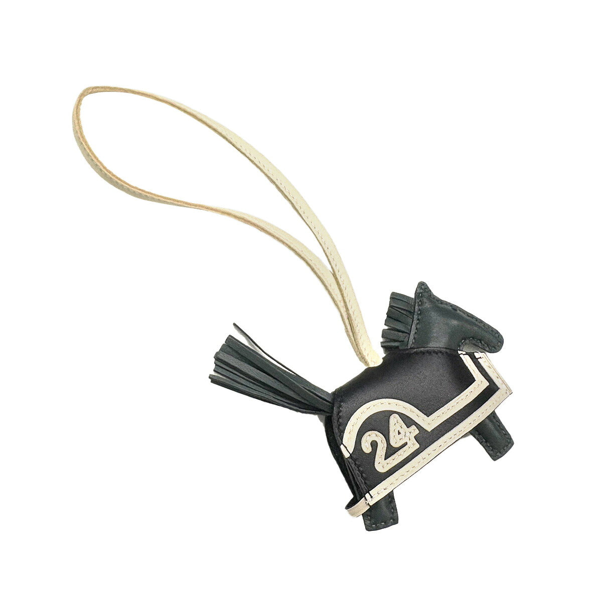 Rodeo Robeo PM Bag Charm Agneau Milo Vert Mangrove Black Craie