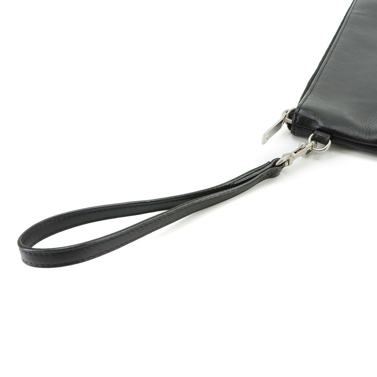Clutch Bag Leather Black 581369 Purse