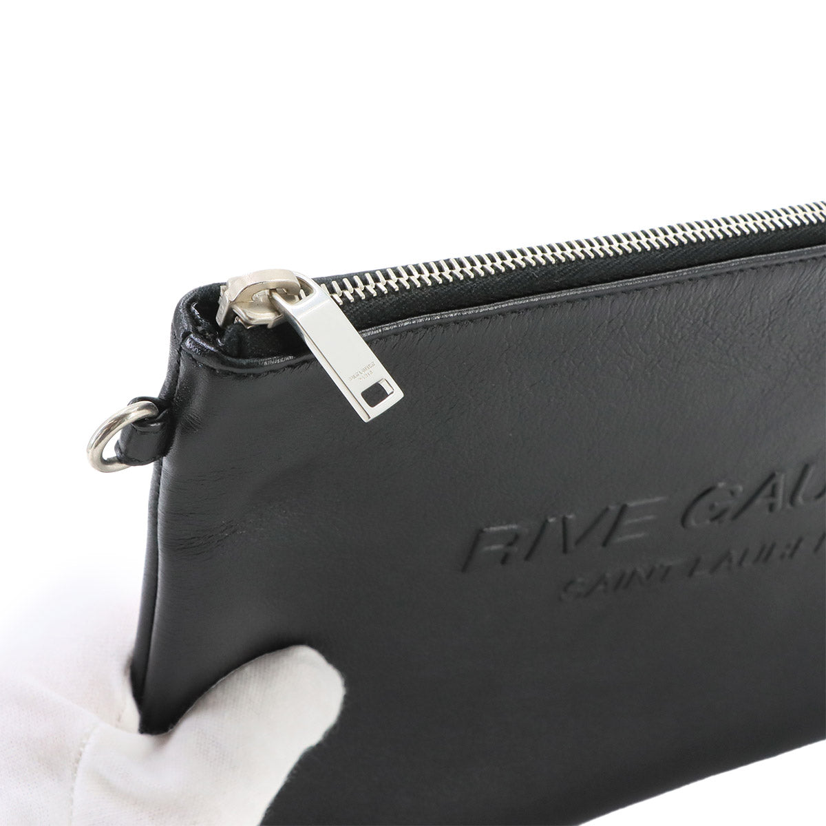 Clutch Bag Leather Black 581369 Purse
