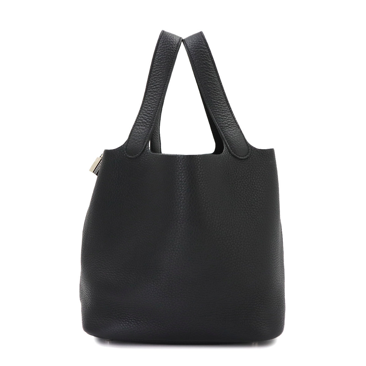 Picotin Lock MM Hand Bag Taurillon Clemence Black Purse