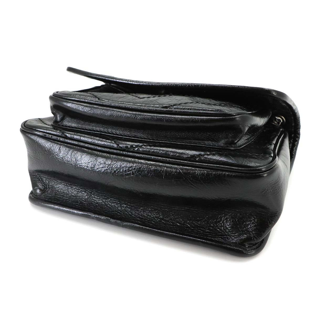 Niki Baby Chain Shoulder Bag Leather Noir 633160