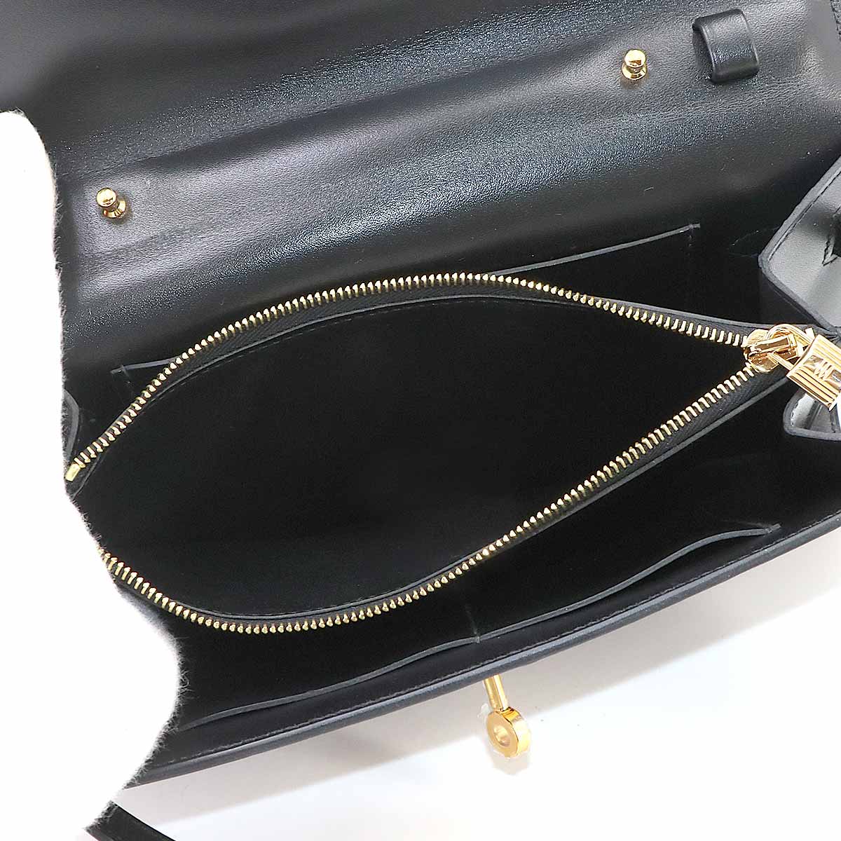 Kelly To Go Shoulder Wallet Box Calf Black Purse