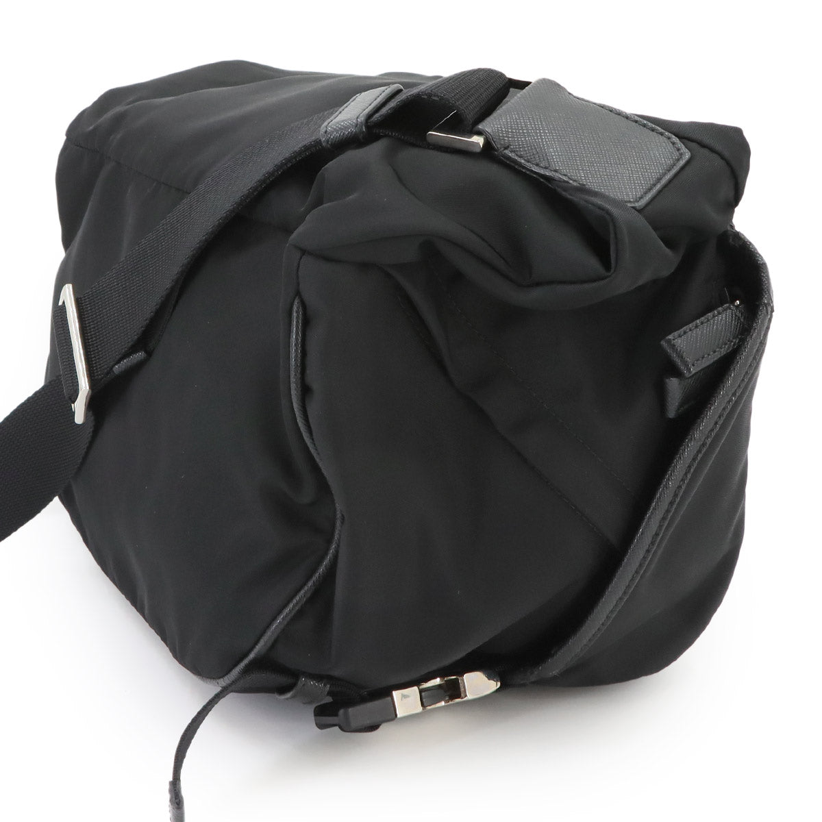 Shoulder Bag Nylon Saffiano Leather Nero Black VA0994 Purse