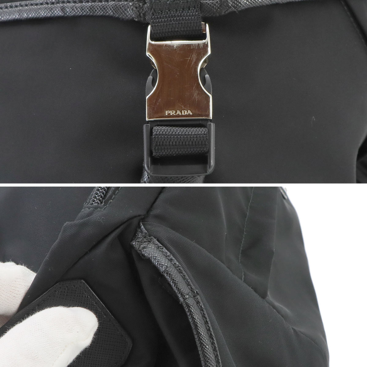 Shoulder Bag Nylon Saffiano Leather Nero Black VA0994 Purse