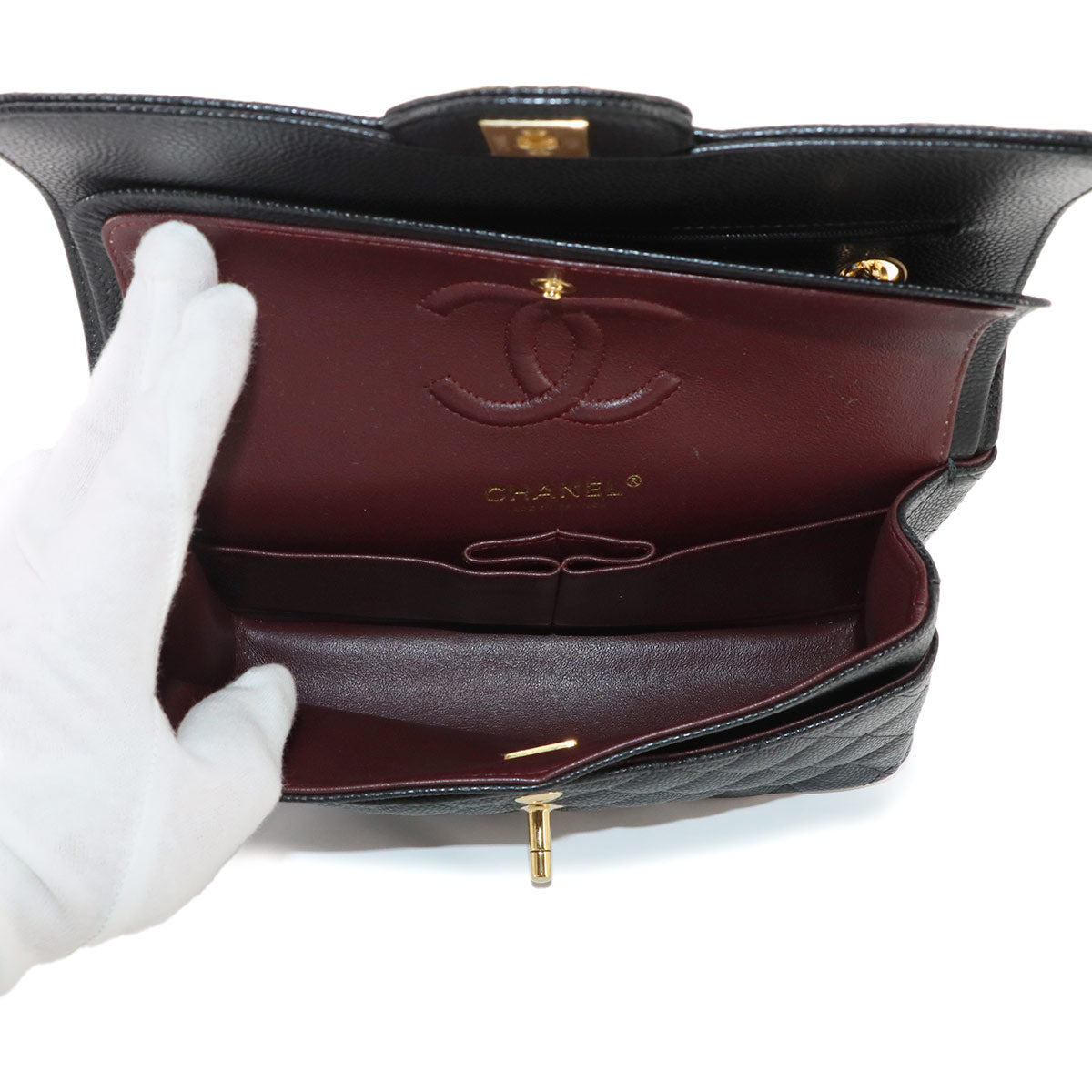 Matelasse 23 Chain Shoulder Bag Leather Black A01113