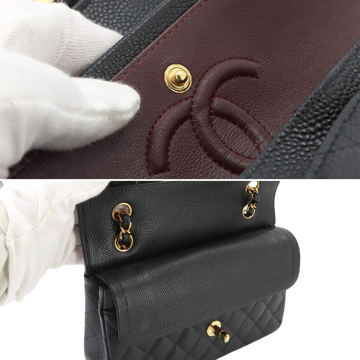 Matelasse 23 Chain Shoulder Bag Leather Black A01113