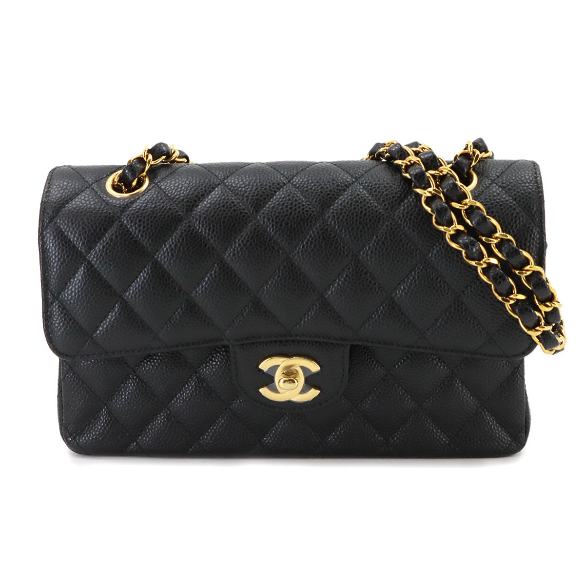 Matelasse 23 Chain Shoulder Bag Leather Black A01113