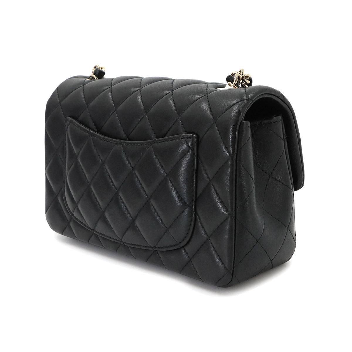 Mini Matelasse 20 Chain Shoulder Bag Leather Black A69900 Purse