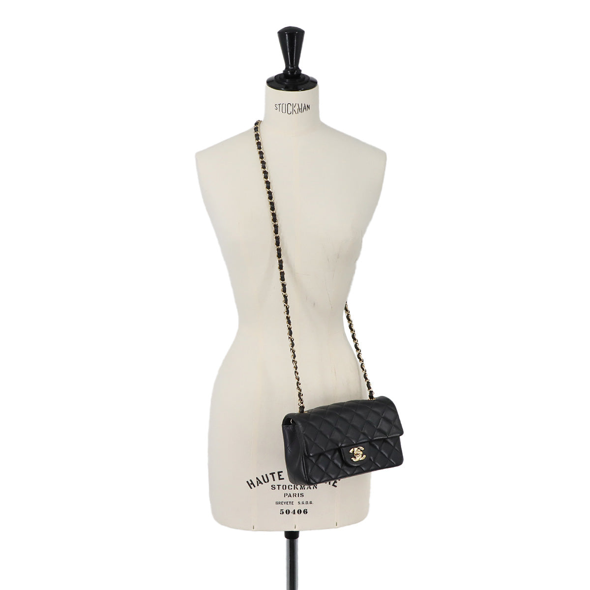 Mini Matelasse 20 Chain Shoulder Bag Leather Black A69900 Purse