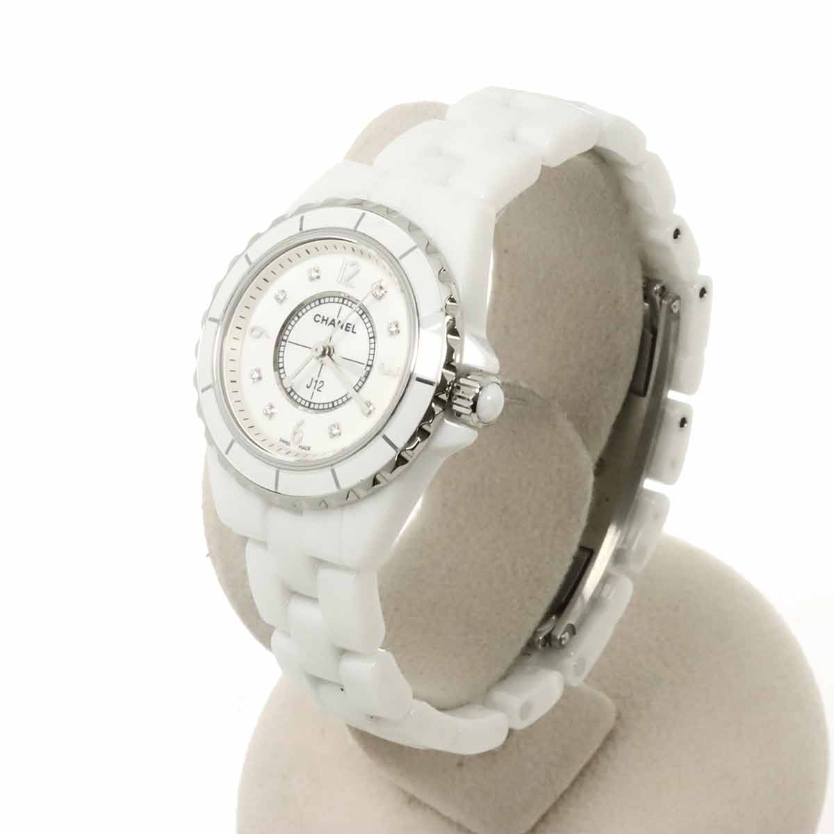 J12 H2570 29mm 8P Diamond Quartz White Shell Dial Ladies Watch