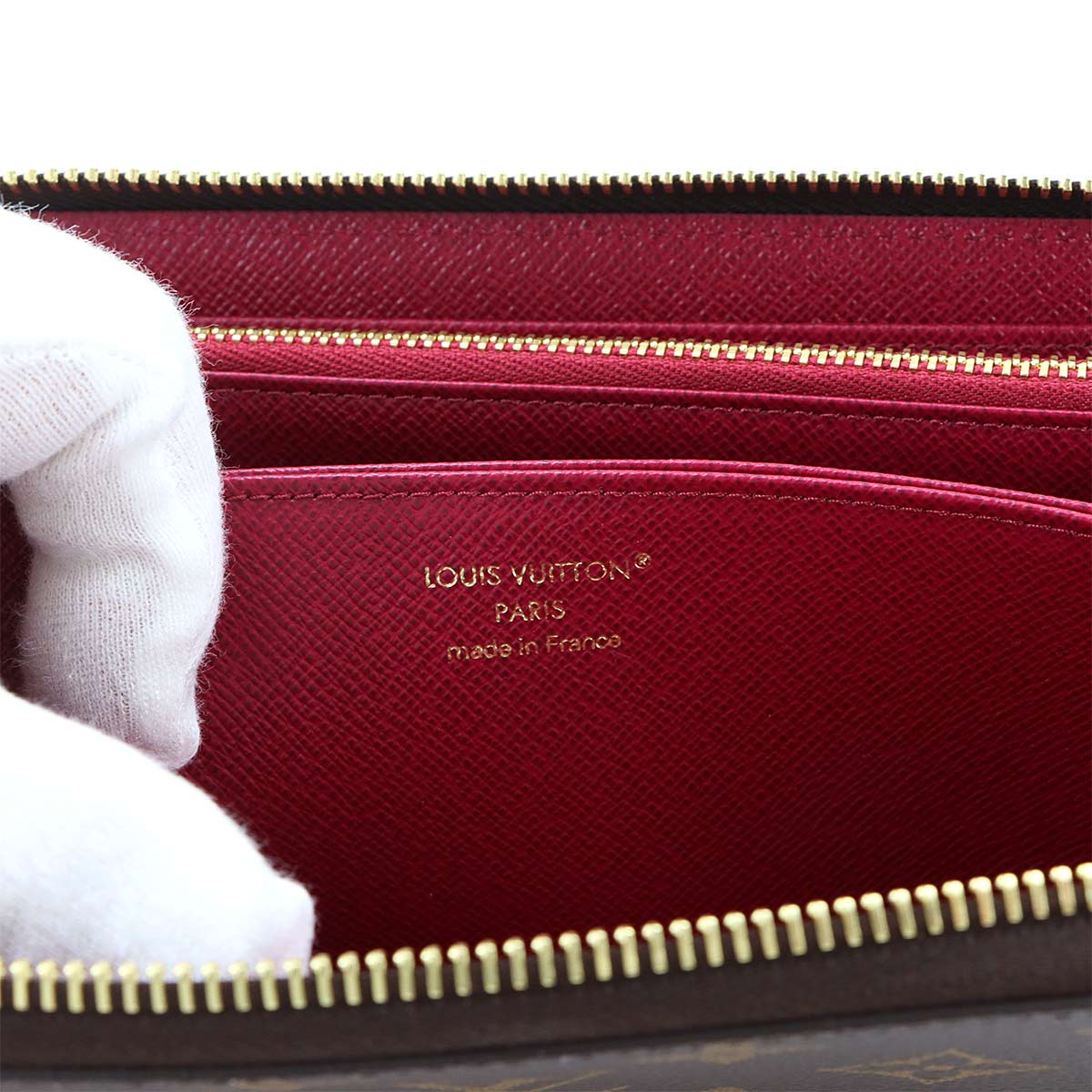 Monogram Zippy Wallet Long Brown Fuchsia M41895 Purse